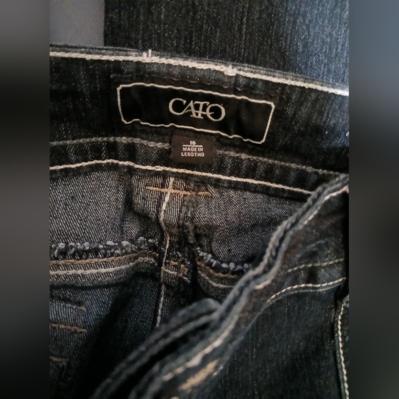 Cato Bootcut Jeans Size 16 Embroidered Back Flap Pockets Dark Wash Casual - Picture 3 of 6